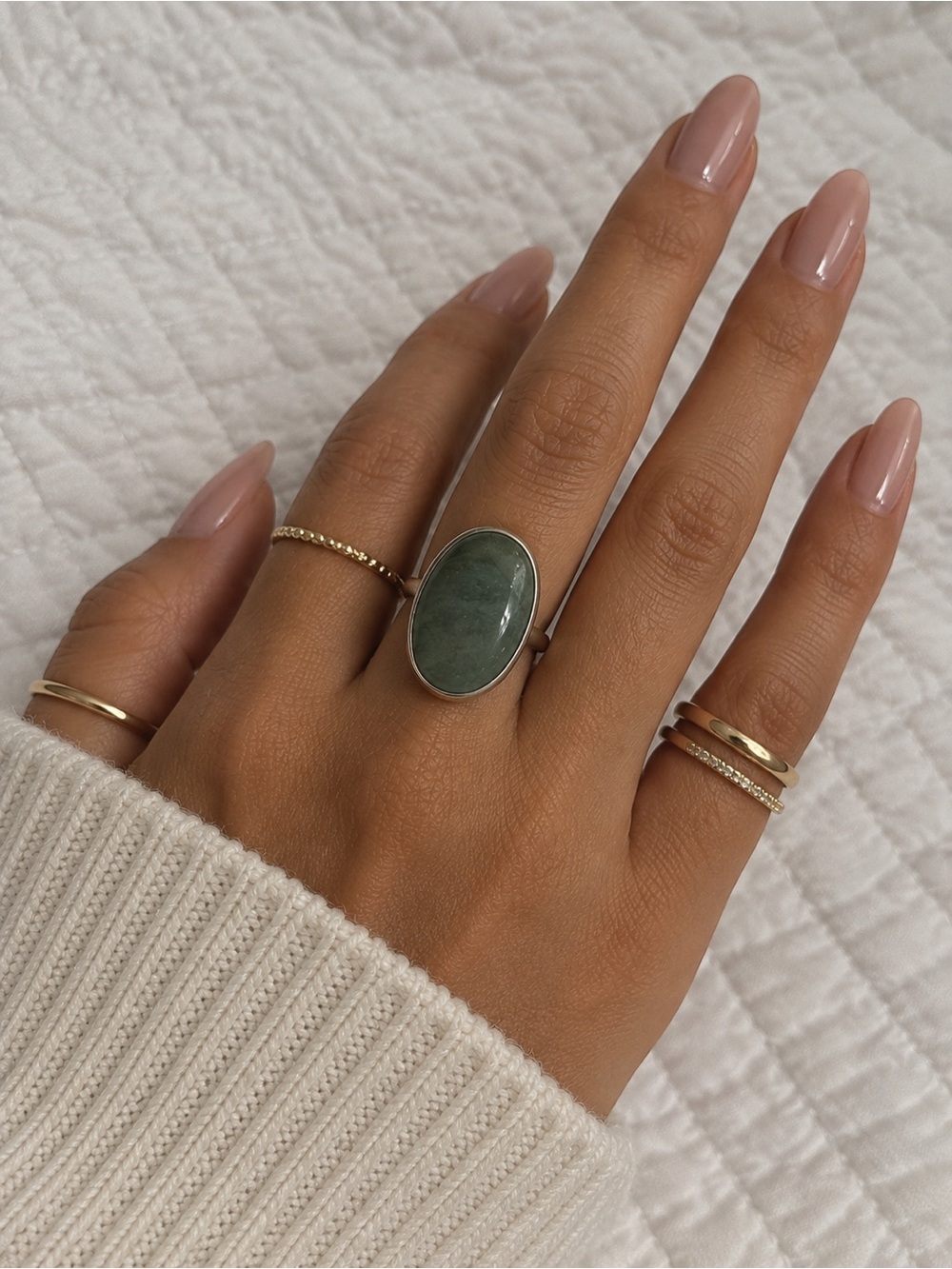 Sterling silver bezel setting Oval Ring